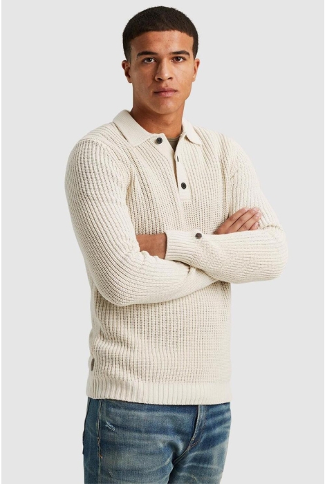 Cast Iron long sleeve polo regular fit soft