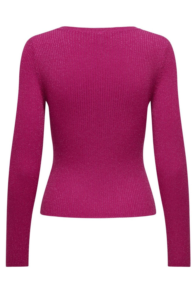 ONLMILLE LS GLITTER BUTTON O-NECK K 15332209 FUCHSIA PURPLE