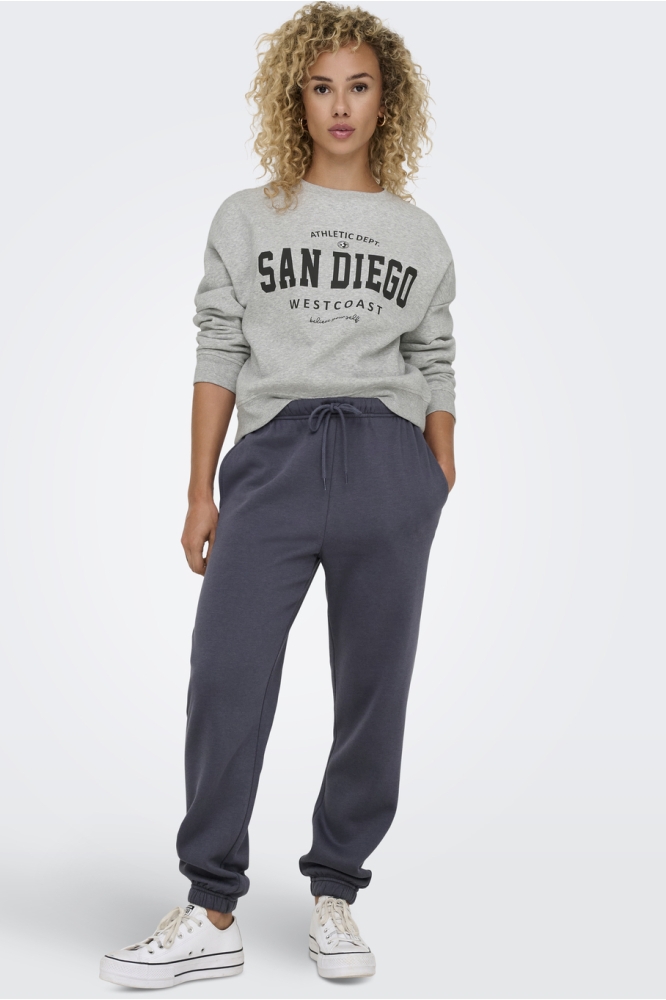 ONLSWEAT LIFE L/S CREW O.SIZE STATE 15254183 Light Grey Mela/SAN DIEGO