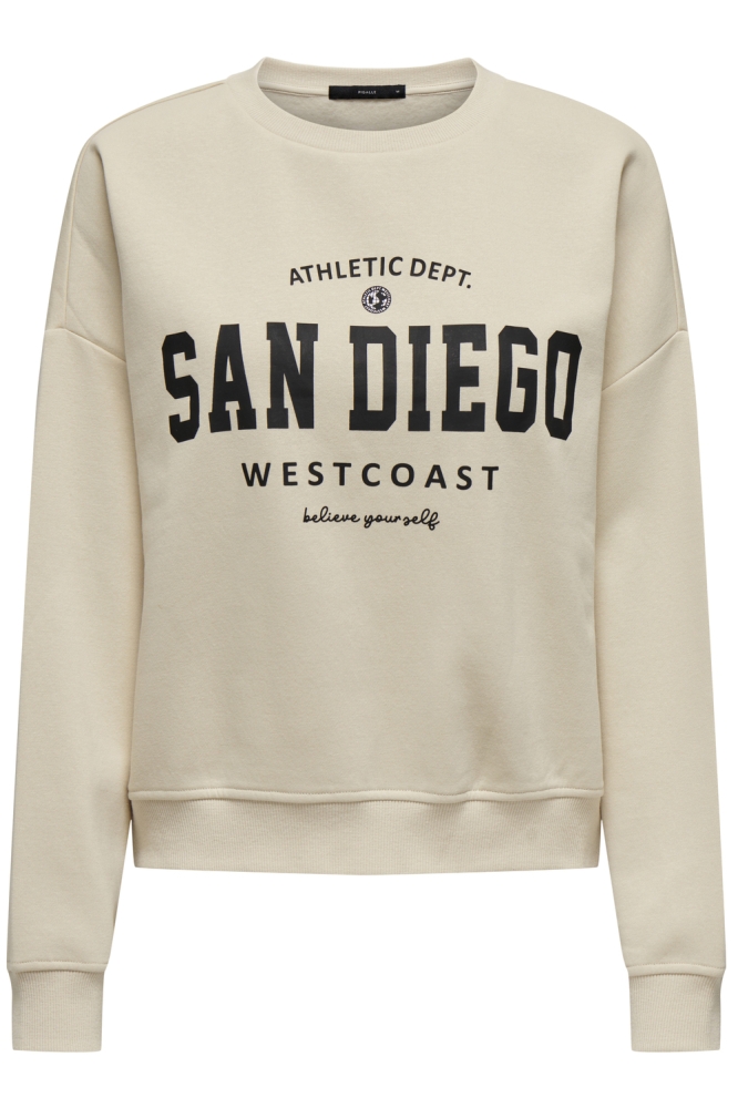 ONLSWEAT LIFE L/S CREW O.SIZE STATE 15254183 BIRCH/SAN DIEGO