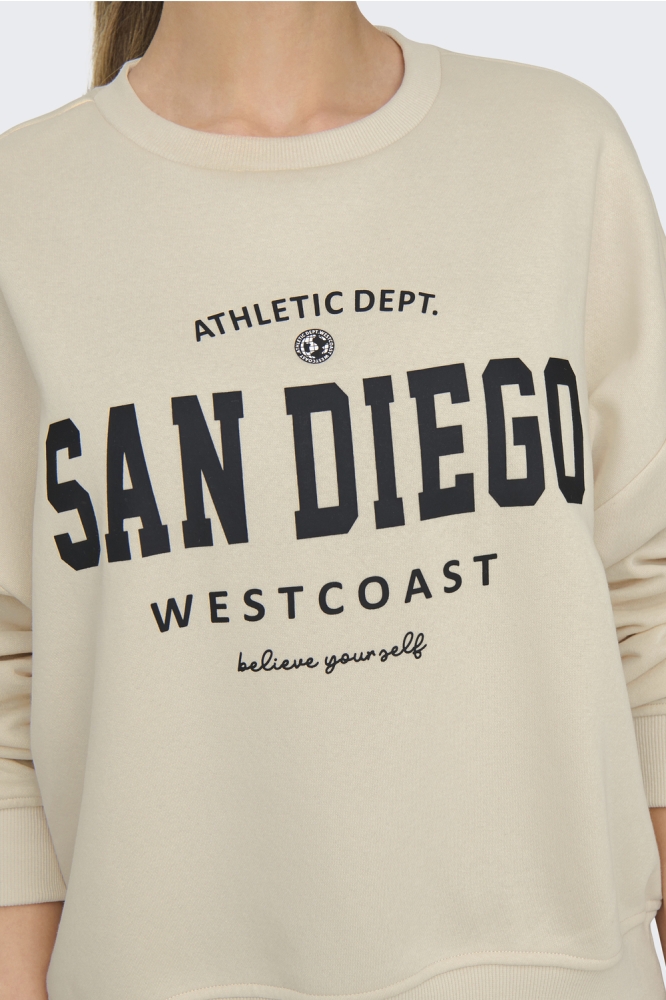 ONLSWEAT LIFE L/S CREW O.SIZE STATE 15254183 BIRCH/SAN DIEGO