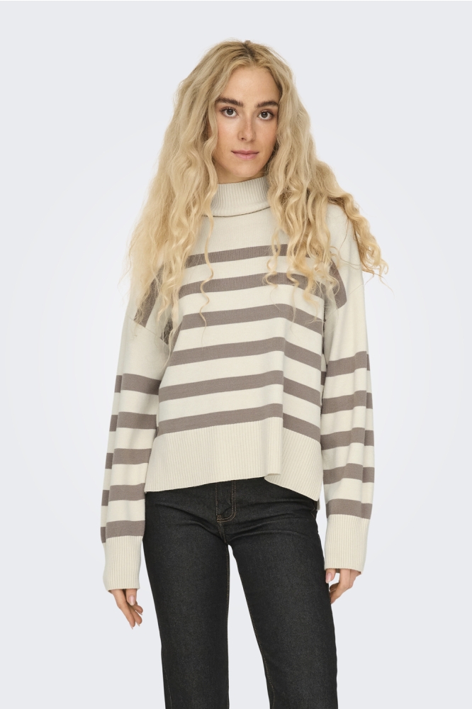 ONLBARI L/S HIGHNECK KNT NOOS 15283109 BIRCH/FUNGI