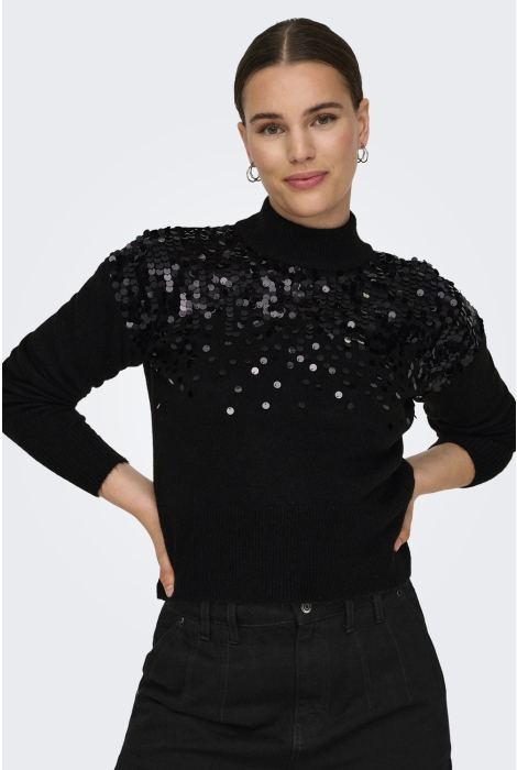 Only onlalba ls sequins high neck knt