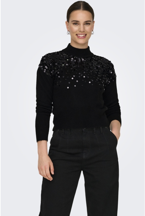 Only onlalba ls sequins high neck knt