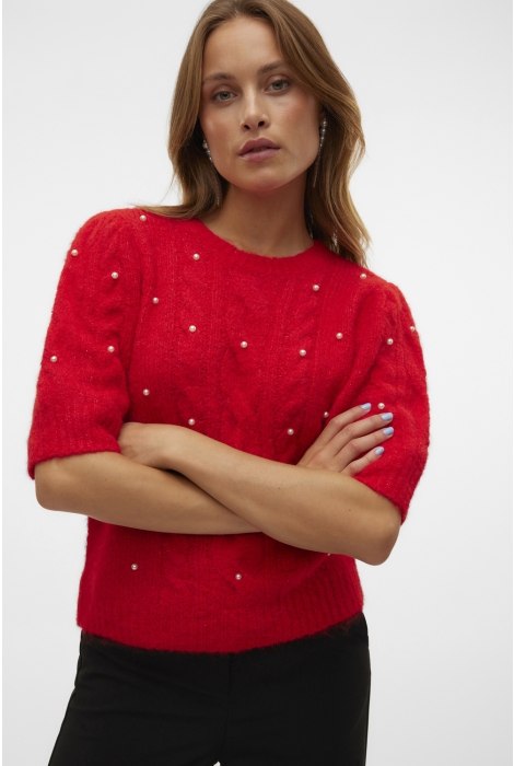 Vero Moda vmnova ss pearl puff pullover vip