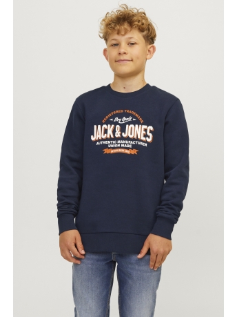 Jack & Jones Junior Trui JJELOGO SWEAT CREW 2 COL 24/25 NOOS 12258840 Navy Blazer