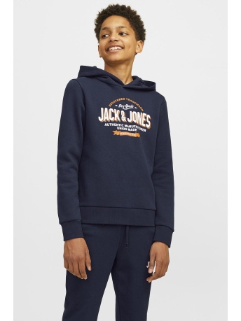 Jack & Jones Junior Trui JJELOGO SWEAT HOOD 2 COL 24/25 NOOS 12258823 Navy Blazer