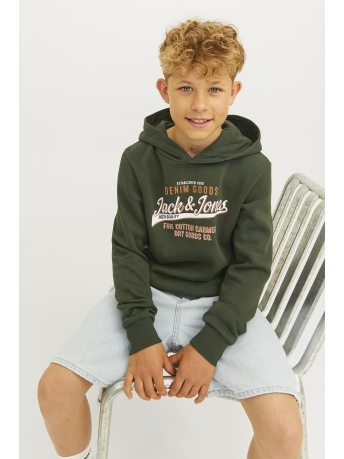 Jack & Jones Junior Trui JJELOGO SWEAT HOOD 2 COL 24/25 NOOS 12258823 Kombu Green