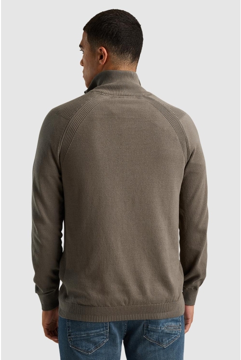 Cast Iron half zip collar cotton stretch