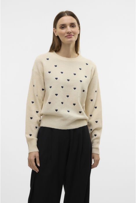 Vero Moda vmmalle heart ls o-neck pullover ex