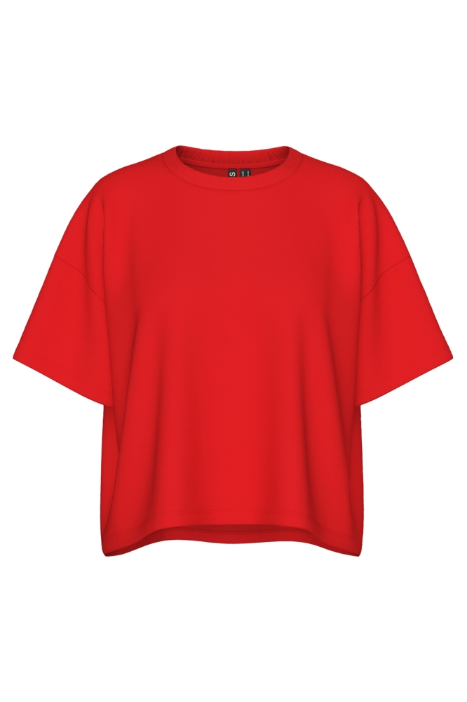 PCCHILLI SUMMER 2/4 LOOSE SWEAT NOO 17118870 Poppy Red