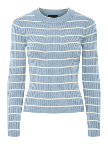 Pieces Trui PCCRISTA LS O-NECK KNIT NOOS BC 17115047 CASHMERE BLUE/BIRCH NARR