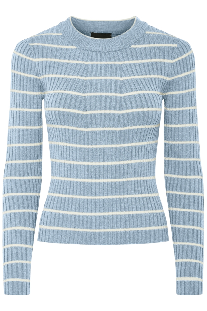 PCCRISTA LS O-NECK KNIT NOOS BC 17115047 CASHMERE BLUE/BIRCH NARR