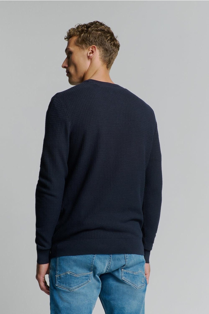 TWO TONE CREWNECK PULLOVER 26211112 098 BLUEBERRY