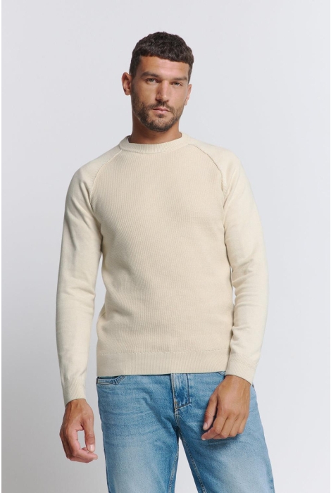 NO-EXCESS pullover crewneck solid relief knit