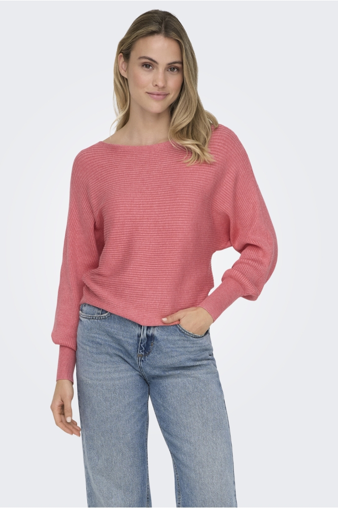 ONLADALINE L/S SHORT PULLO KNT NOOS 15226298 Tea Rose/W. MELANGE