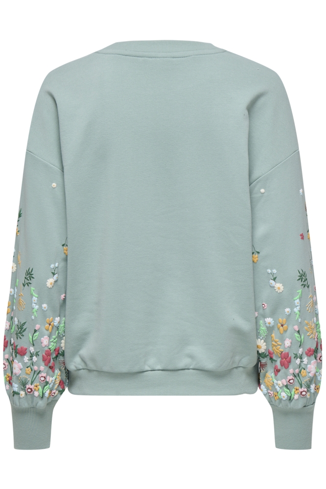 ONLBROOKE L/S O-NECK FLOWER SWT NOO 15216364 GRAY MIST/SLEEVE FLOWER