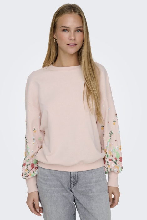 Only onlbrooke l/s o-neck flower swt noo