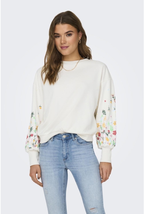 Only onlbrooke l/s o-neck flower swt noo