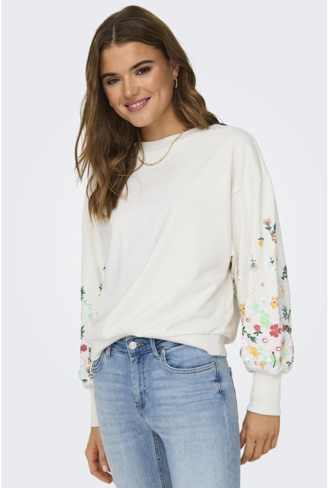 Only onlbrooke l/s o-neck flower swt noo