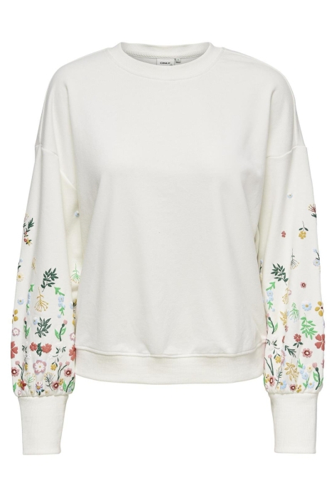 Only onlbrooke l/s o-neck flower swt noo