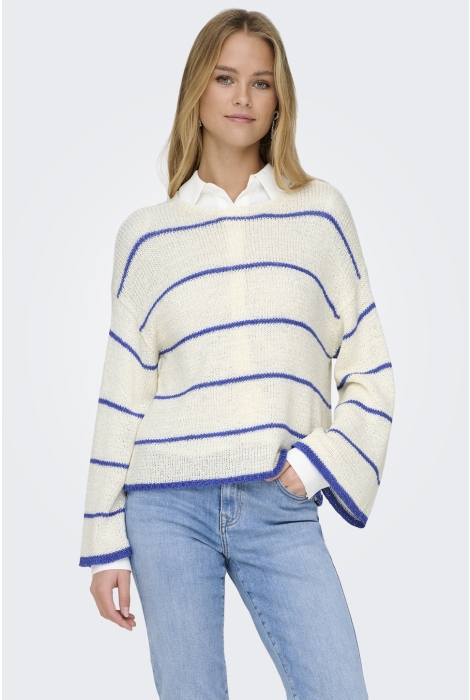 Only onlgeena 7/8 stripe o-neck knt