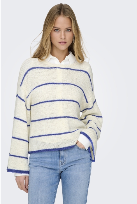 Only onlgeena 7/8 stripe o-neck knt