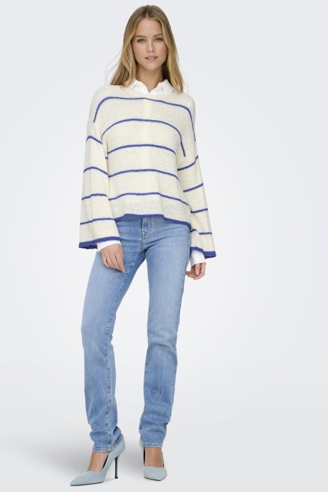 Only onlgeena 7/8 stripe o-neck knt