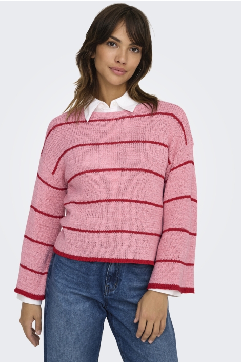 Only onlgeena 7/8 stripe o-neck knt