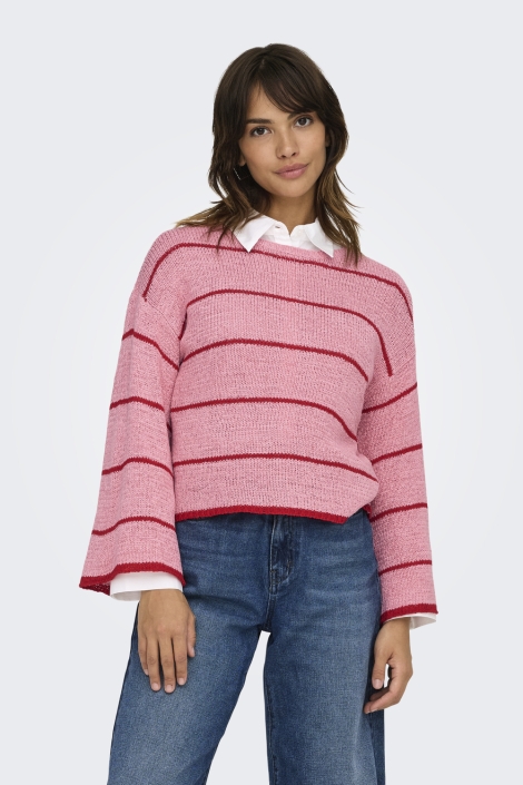 Only onlgeena 7/8 stripe o-neck knt