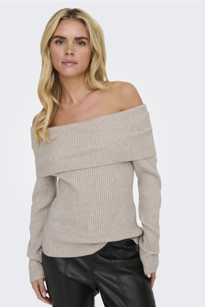 ONLKATIA LS OFF SHOULDER KNT NOOS 15311830 Nacreous Cloud/Melange