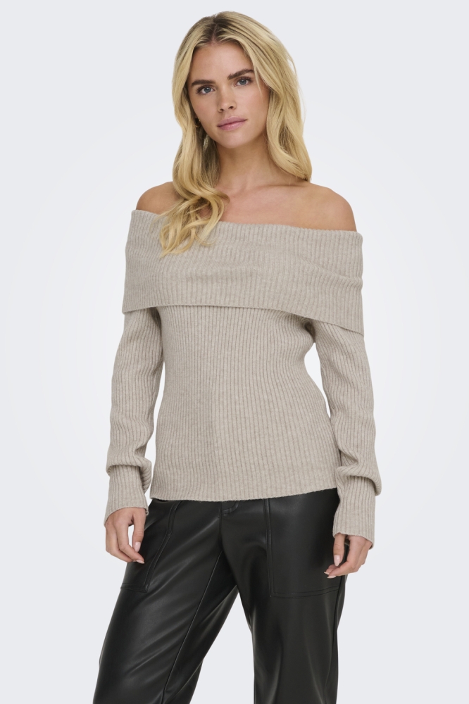 ONLKATIA LS OFF SHOULDER KNT NOOS 15311830 Nacreous Cloud/Melange