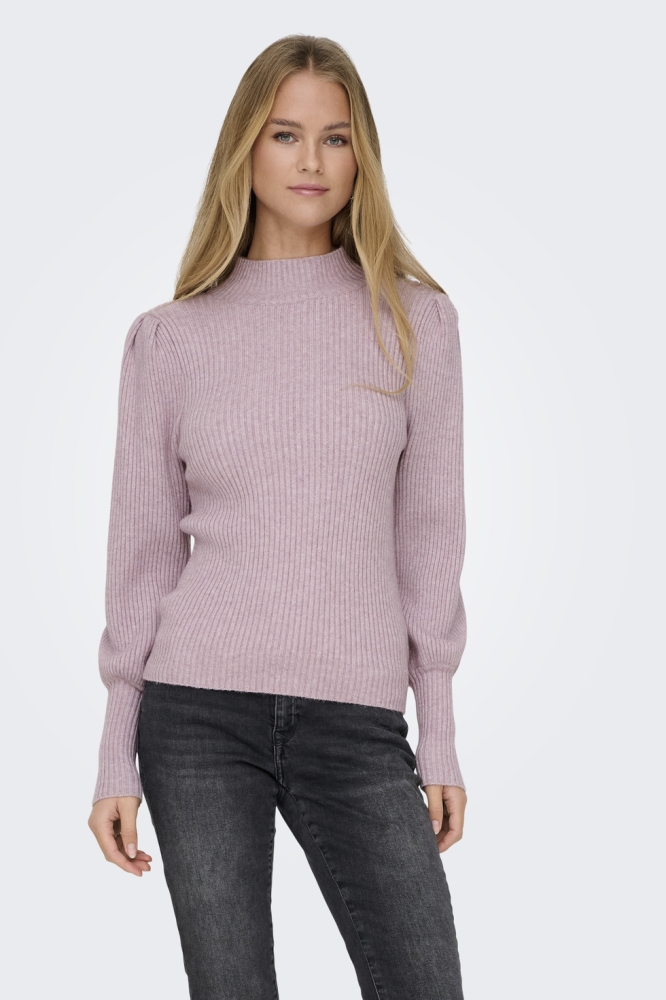 ONLKATIA L/S HIGHNECK PULLOVER KNT 15232494 VIOLET ICE/MELANGE