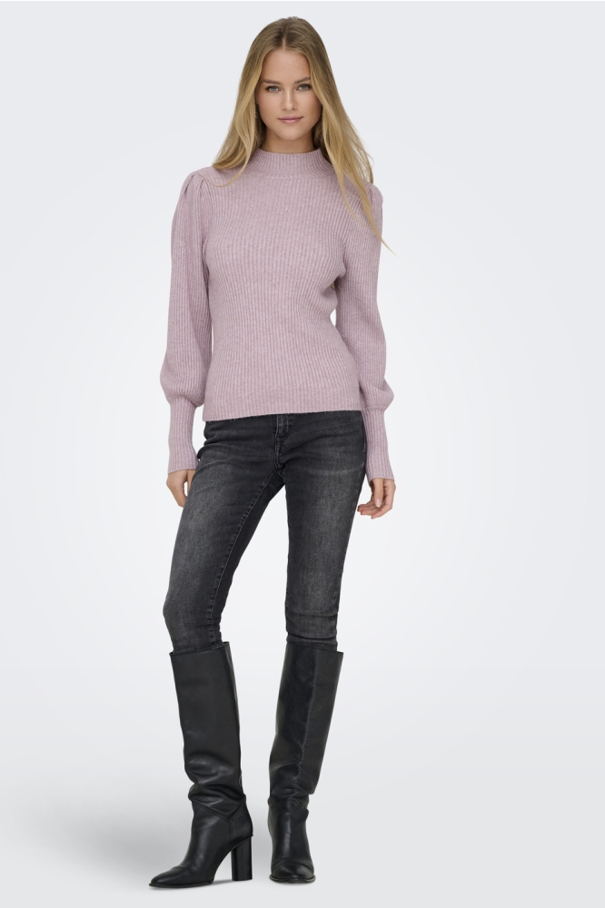 ONLKATIA L/S HIGHNECK PULLOVER KNT 15232494 VIOLET ICE/MELANGE