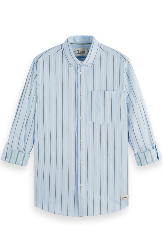 REGULAR FIT DOBBY STRIPE SHIRT 179871 420