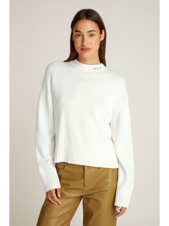 Calvin Klein Trui LOGO EMBRO SWEATER J20J225073 YBI IVORY