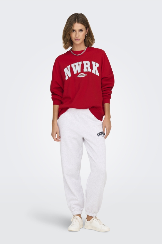 ONLDEBORAH L/S CLUB O-NECK SWT 15337256 MARS RED/NWRK