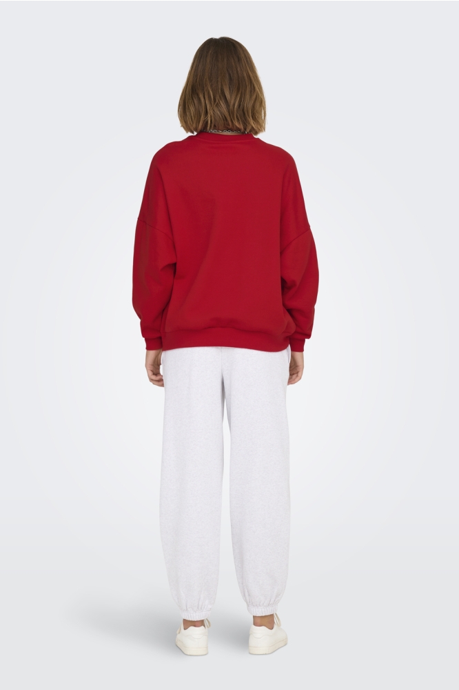 ONLDEBORAH L/S CLUB O-NECK SWT 15337256 MARS RED/NWRK