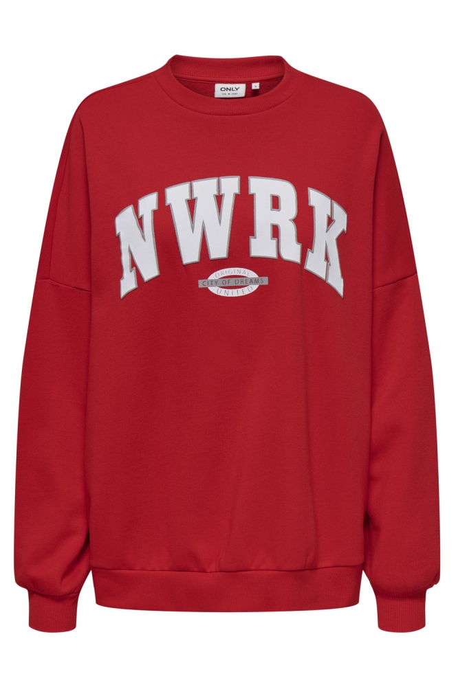 ONLDEBORAH L/S CLUB O-NECK SWT 15337256 MARS RED/NWRK