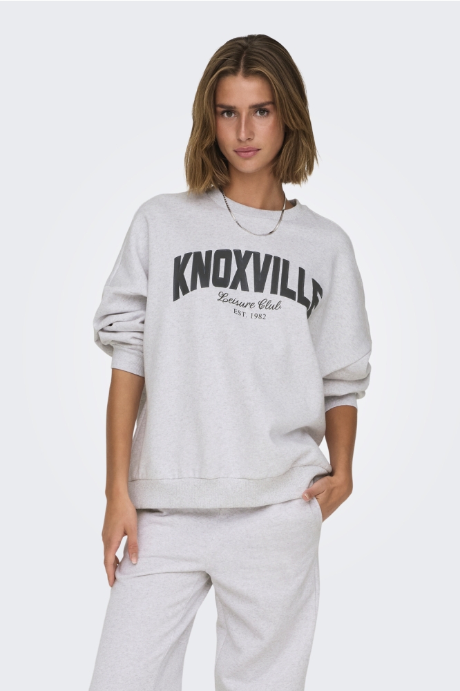 ONLDEBORAH L/S CLUB O-NECK SWT 15337256 LIGHT GREY MELANGE/KNOXVILLE