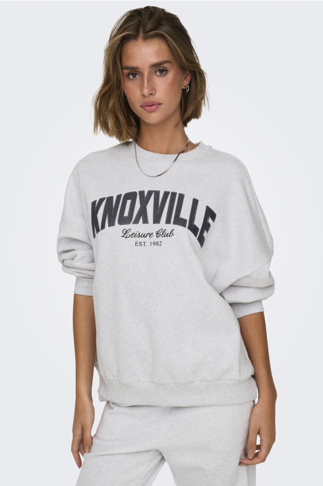 ONLDEBORAH L/S CLUB O-NECK SWT 15337256 LIGHT GREY MELANGE/KNOXVILLE