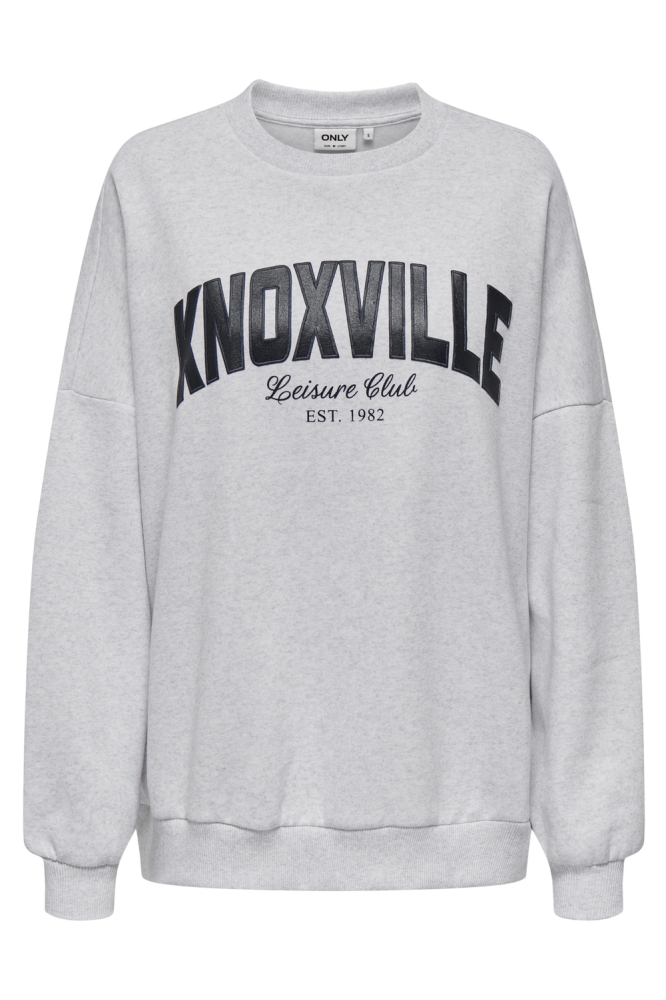 ONLDEBORAH L/S CLUB O-NECK SWT 15337256 LIGHT GREY MELANGE/KNOXVILLE