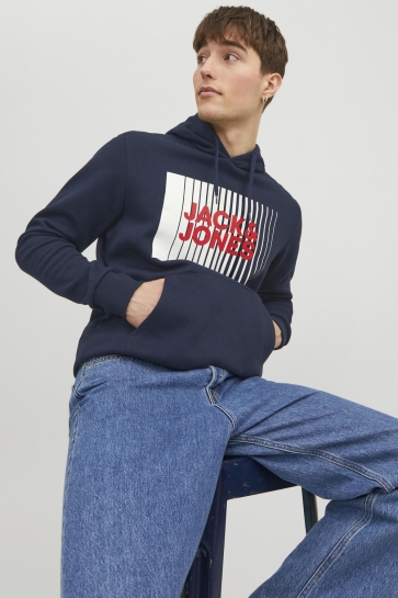 Jack & Jones Trui JJECORP LOGO SWEAT HOOD PLAY NOOS 12233599 Navy Blazer