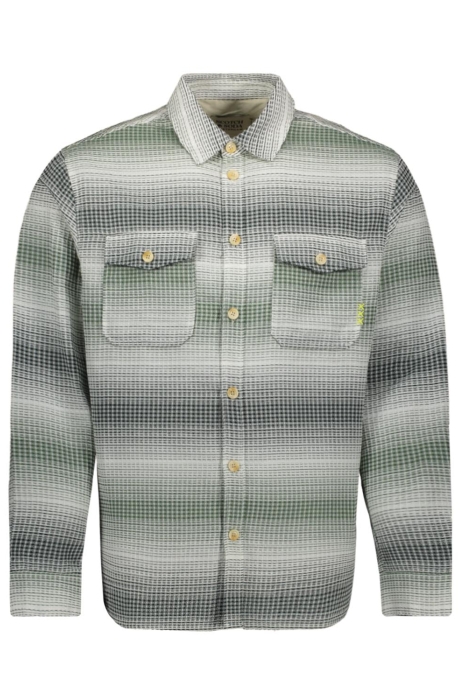 Scotch & Soda relaxed fit stripe waffle shirt