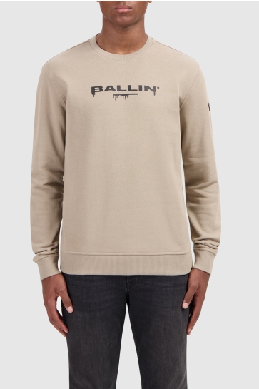 Ballin Trui DRIPPING LOGO SWEATER 24039302 53 TAUPE