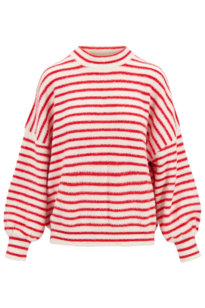 FLUFFY POFMOUW TRUI STREEP 0305 062 7200 OFF WHITE/ROOD