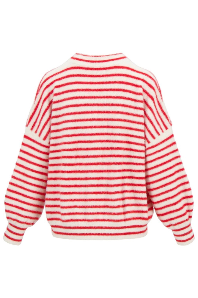 FLUFFY POFMOUW TRUI STREEP 0305 062 7200 OFF WHITE/ROOD