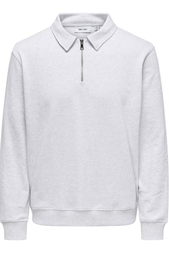 Only & Sons Trui ONSDAVID REG HALF ZIP SWEAT NOOS 22032331 LIGHT GREY MELANGE