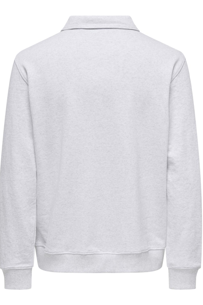 ONSDAVID REG HALF ZIP SWEAT NOOS 22032331 LIGHT GREY MELANGE