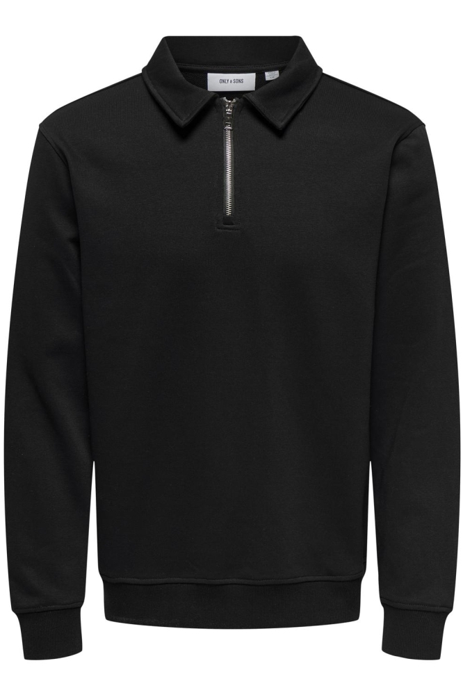 ONSDAVID REG HALF ZIP SWEAT NOOS 22032331 BLACK